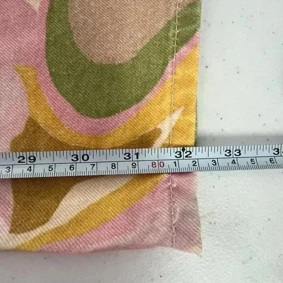 Zara Multicolor Denim Straight Jeans with Psychedelic Abstract Swirl print Sz 2 - Picture 11 of 13